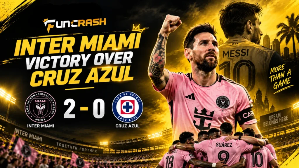 Inter Miami players celebrating a 2-0 win over Cruz Azul