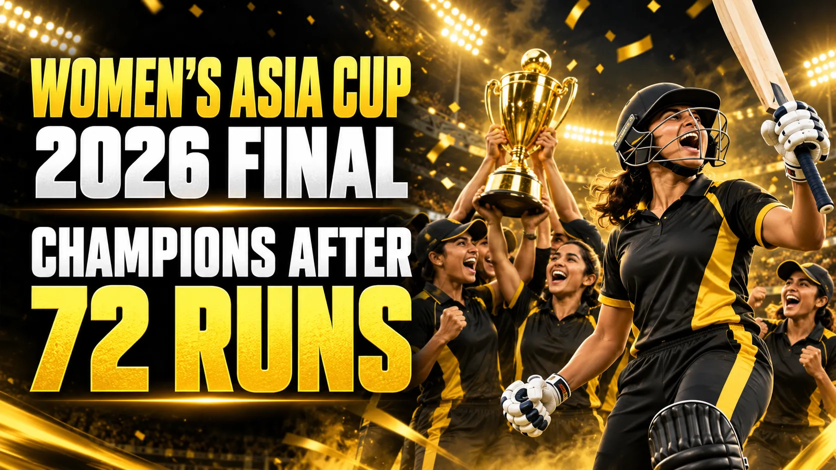 Read more about the article Women’s Asia Cup 2026 Final: Champions After 72 Runs